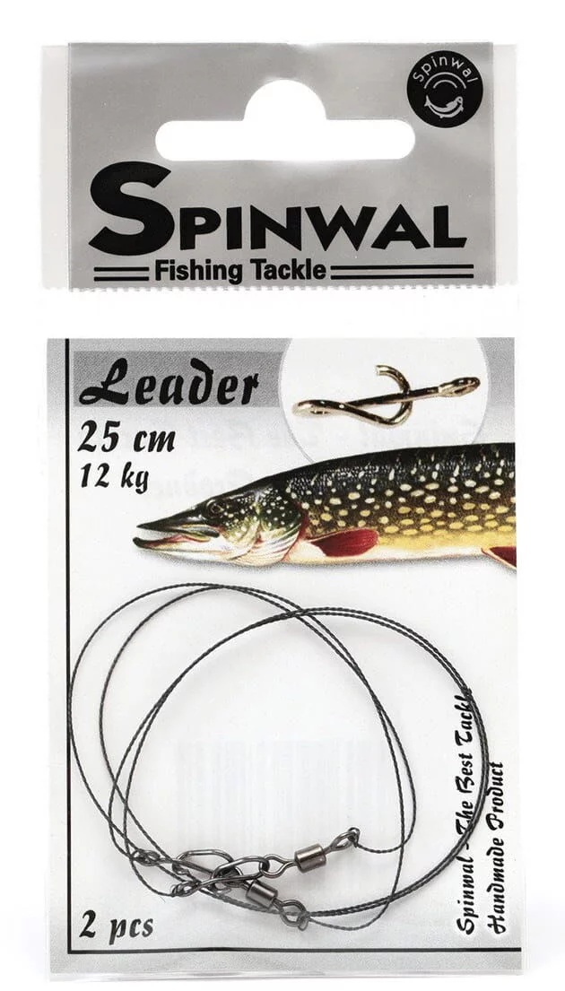 Spinwal Przypon 25cm 12kg z agrafką S 2pcs