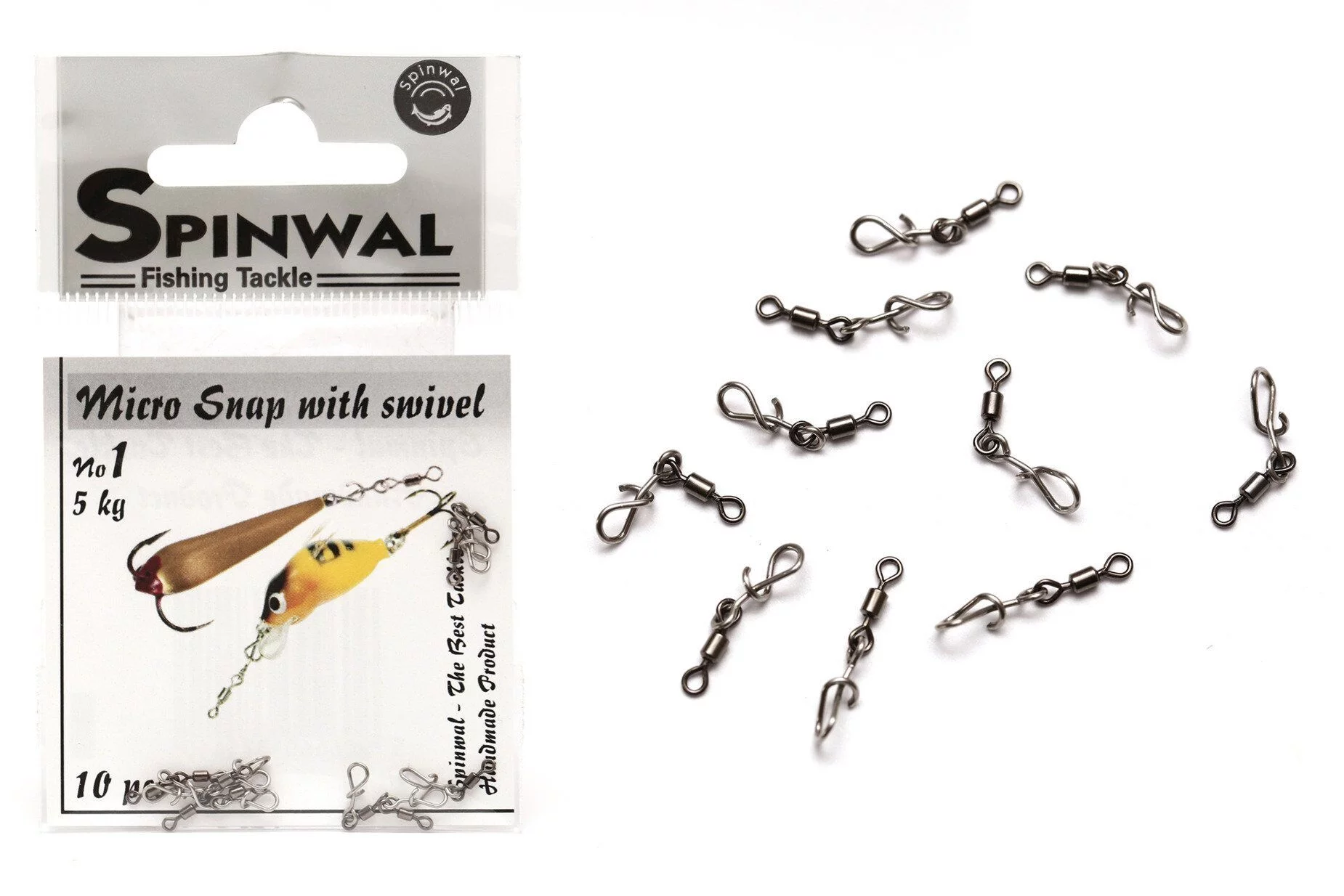 Spinwal Agrafka Mikro snap 1 z krętlikiem 5kg 10pcs