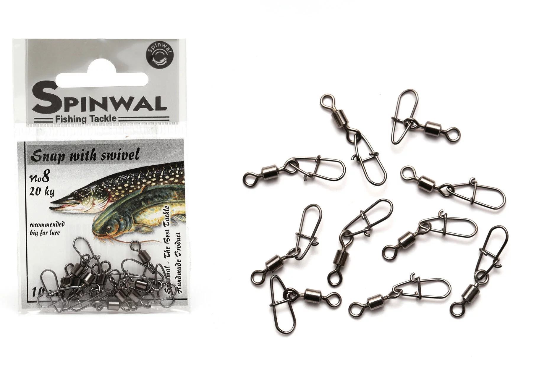 Spinwal Agrafka 8 z krętlikiem 20kg 10pcs