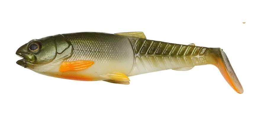 Savage Gear Craft Cannibal Paddletail 10,5 cm Olive Pearl Hot Orange